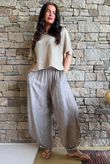 Lalli Damask Classic Tapered Barrel Leg Pant Mocha